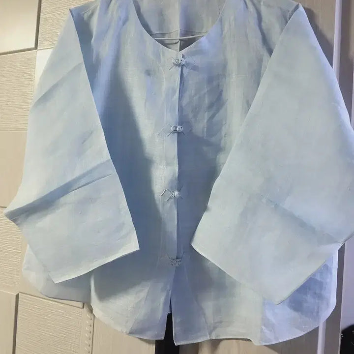 [BUNJANG] Light Blue Ramie Hanbok Top / 하늘색 모시 저고리