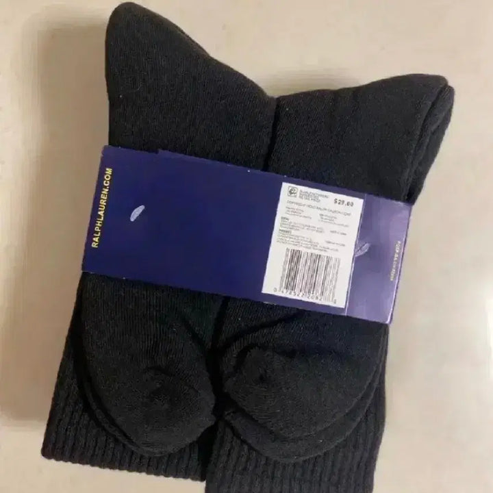 [BUNJANG] Polo Ralph Lauren 6-Pair Crew Socks Black / 폴로 랄프로렌 양말 삭스 6켤레 블랙