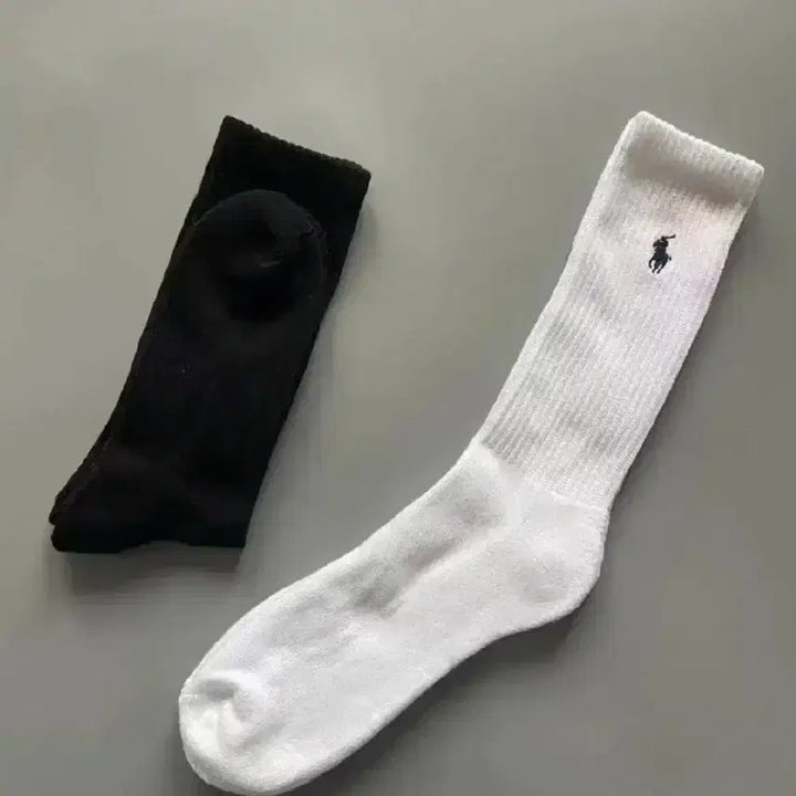 [BUNJANG] Polo Ralph Lauren 6-Pair Crew Socks Black / 폴로 랄프로렌 양말 삭스 6켤레 블랙