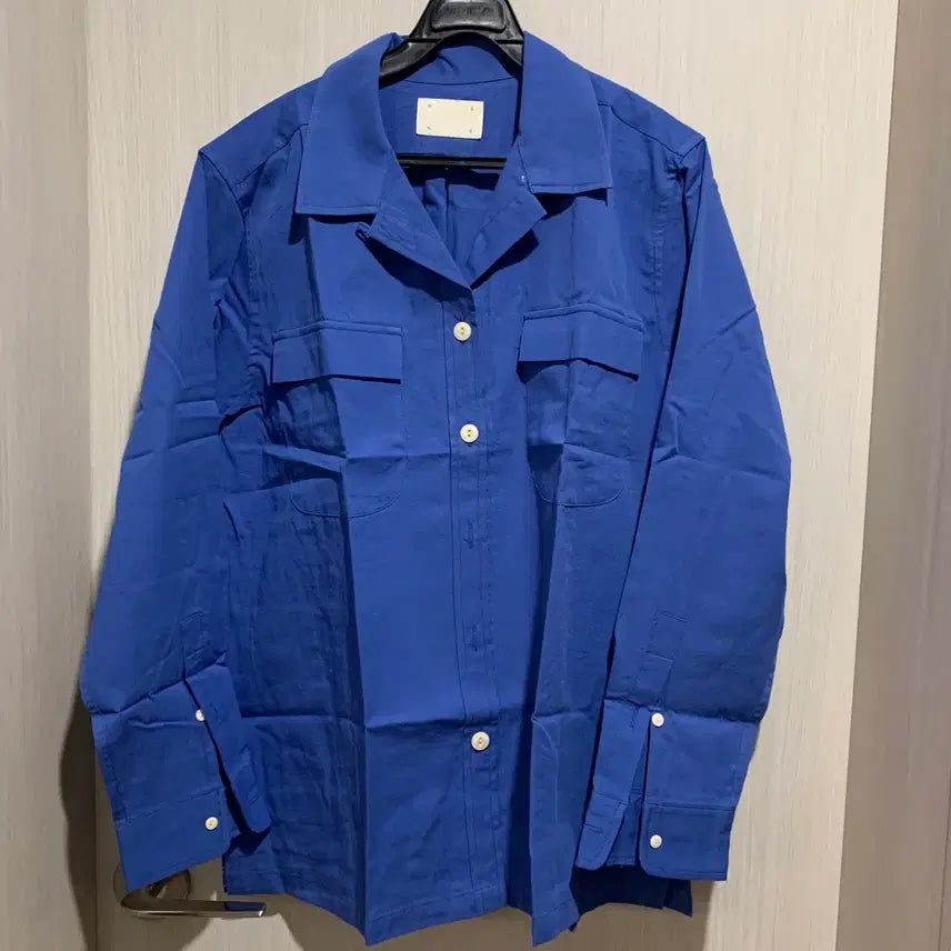 [BUNJANG] MONE Blue Pocket Collar Shirt (Unused) / MONE 블루 포켓 카라 셔츠 미사용