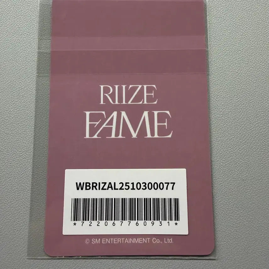 [BUNJANG] RIIZE Sungchan Fame Weverse Photocard (Unsealed) / 라이즈 성찬 fame 위버스 포토카드 미개봉