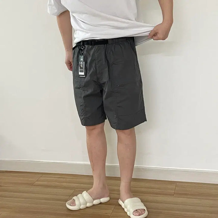 [BUNJANG] Musinsa Standard City Leisure CN Belted Utility Shorts Grey / (새상품) 무탠다드 시티 레저 CN 벨티드 유틸리티 쇼츠 [그레이] 38