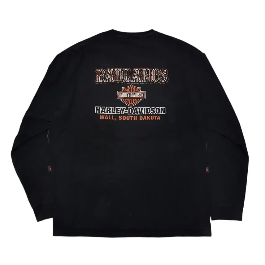[BUNJANG] Harley-Davidson Flame Long Sleeve Pocket T-Shirt XL / 할리데이비슨 플레임 롱슬리브 포켓 티셔츠 XL (105-110)