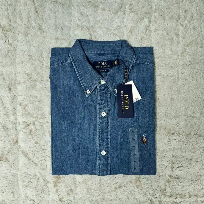 [BUNJANG] Polo Ralph Lauren Classic Fit Mid-Wash Denim Shirt / 폴로 랄프로렌 중청 데님 셔츠 클래식핏 새제품