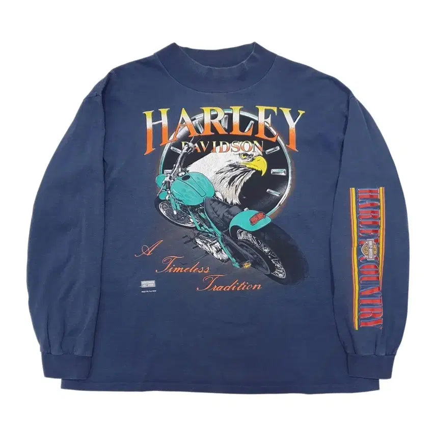 [BUNJANG] Vintage Harley-Davidson Long Sleeve T-Shirt Single Stitch XL / 빈티지 할리데이비슨 롱슬리브 90s 싱글스티치 XL (110-125)