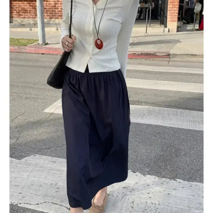 [BUNJANG] Edmure Canal Strap Long Skirt / 에드모어 카넬 스트랩 롱스커트