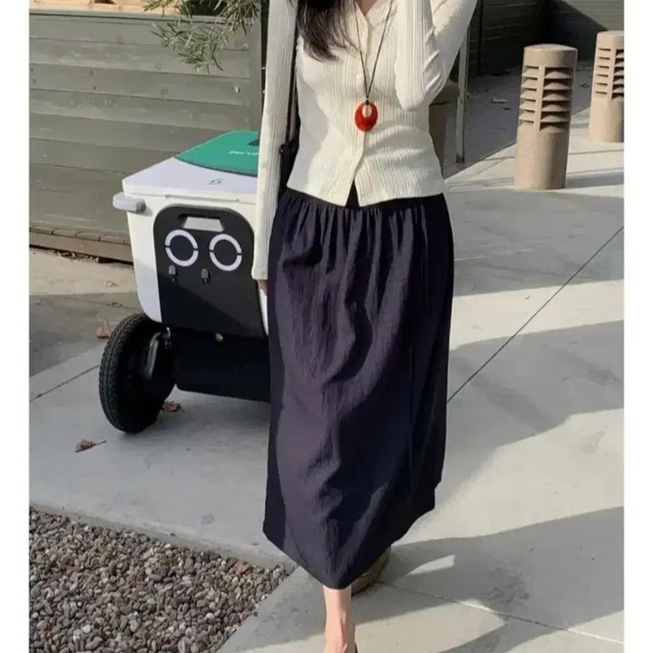 [BUNJANG] Edmure Canal Strap Long Skirt / 에드모어 카넬 스트랩 롱스커트