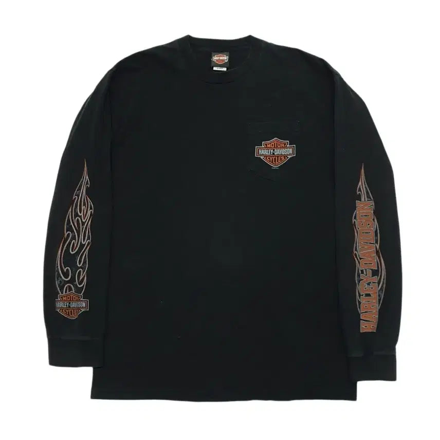 [BUNJANG] Harley-Davidson Flame Long Sleeve T-Shirt XL / 할리데이비슨 롱슬리브 플레임 티셔츠 XL (105-110)