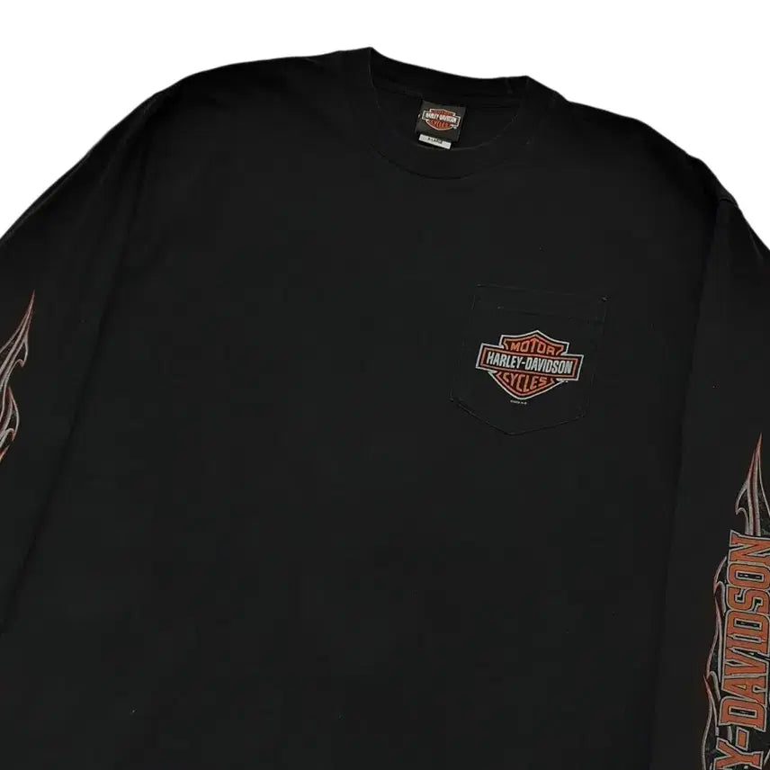 [BUNJANG] Harley-Davidson Flame Long Sleeve T-Shirt XL / 할리데이비슨 롱슬리브 플레임 티셔츠 XL (105-110)