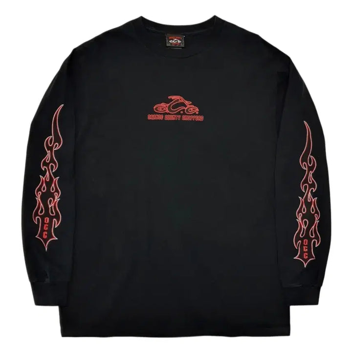 [BUNJANG] Orange County Choppers Flame Long Sleeve T-Shirt XL / 오렌지카운티 초퍼스 플레임 롱슬리브 티셔츠 XL (105)