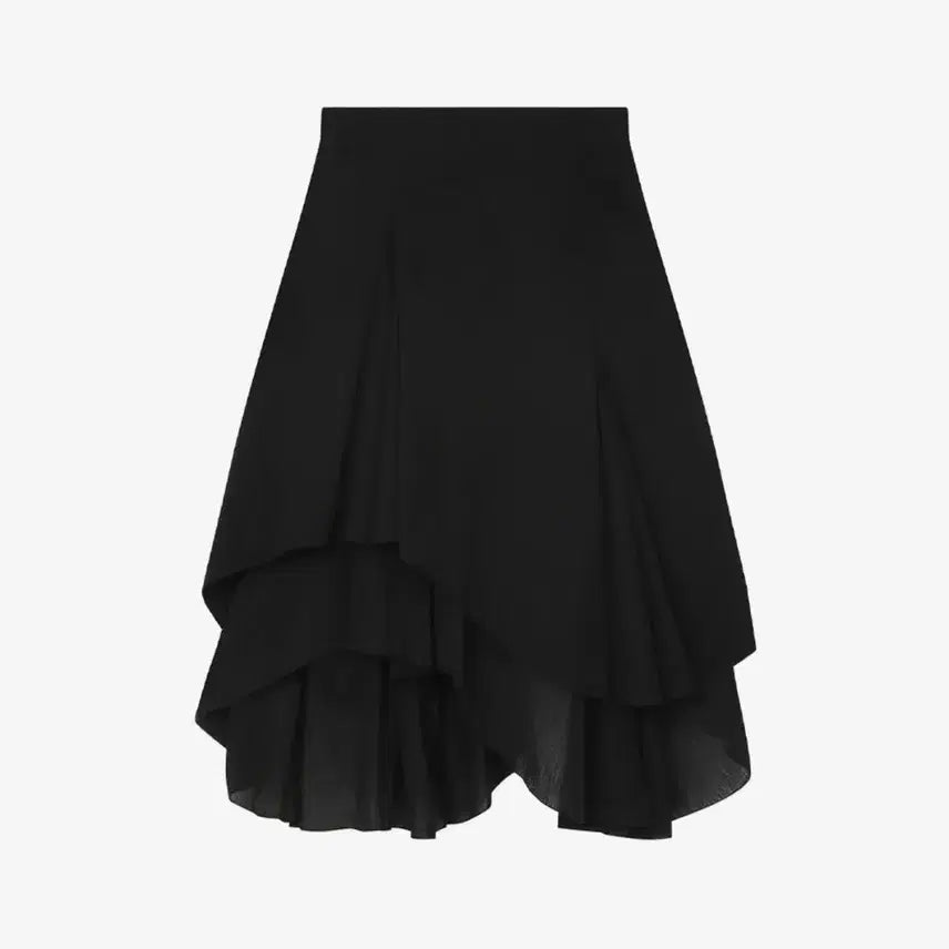 [BUNJANG] Miseki Seoul Unbalanced Layered Skirt Black / 미세키서울 언발란스 레이어드 스커트 블랙