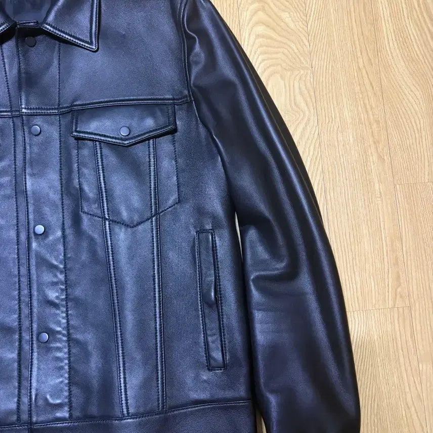 [BUNJANG] JILLSTUART NEW YORK Type 3 Lambskin Leather Trucker Jacket L / 질스튜어트 뉴욕 양가죽 타입3 트러커 레더 자켓L