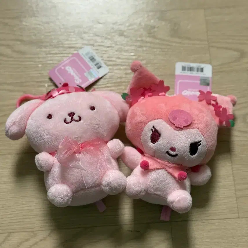 [BUNJANG] Sakura Pompompurin &amp; Kuromi Doll Set / 벚꽃 폼폼푸린&amp;쿠로미 인형(세트)