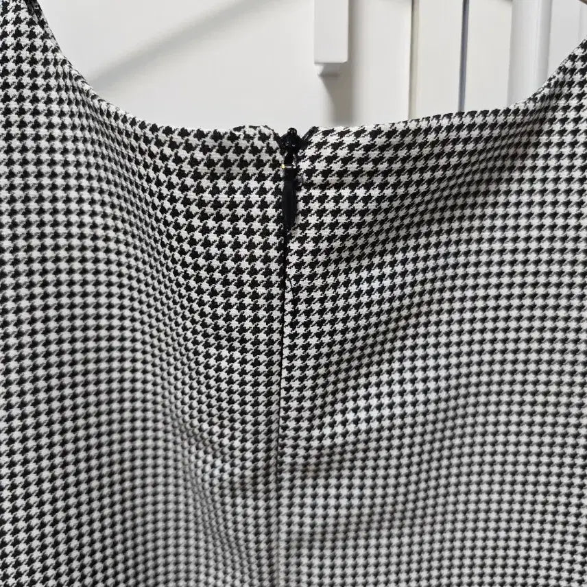 [BUNJANG] Zara Basic Puff Sleeve Mini Dress Houndstooth Check / 자라 베이직 퍼프소매 미니원피스