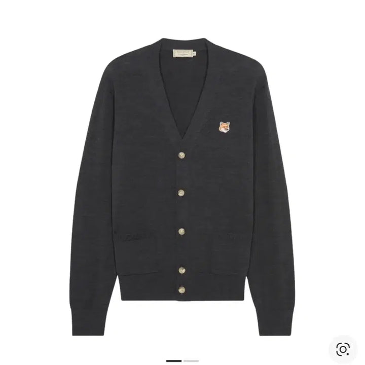 [BUNJANG] Maison Kitsuné Fox Head Cardigan Anthracite Melange Grey XL / 메종키츠네 폭스 헤드 가디건 앤트러사이트 멜란지 그레이 XL