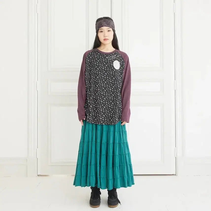 [BUNJANG] Colocynth Sleepwell Long Sleeve T-Shirt Black Flower Sleeve / 콜로신스 슬립웰 티셔츠 롱슬리브 블랙 플라워 슬리브
