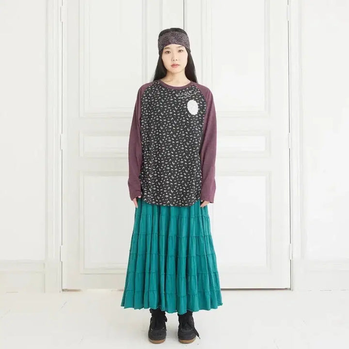 [BUNJANG] Colocynth Sleepwell Long Sleeve T-Shirt Black Flower Sleeve / 콜로신스 슬립웰 티셔츠 롱슬리브 블랙 플라워 슬리브