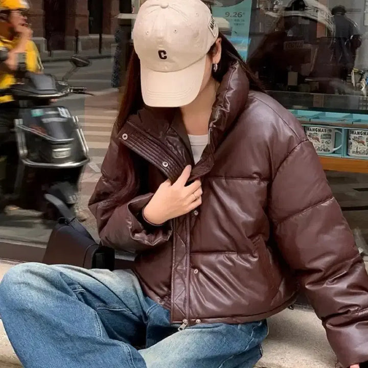 [BUNJANG] Short Padding Jacket Black, Brown / 에이블리 숏패딩 블랙, 브라운