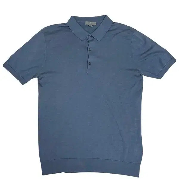 [BUNJANG] COS Silk Cotton Collar T-Shirt Men S Navy / COS 실크 코튼 카라티 | Men S
