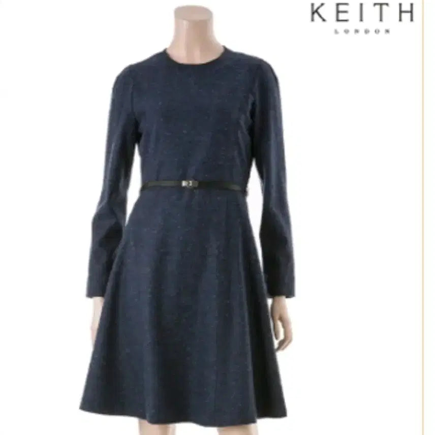[BUNJANG] KEITH Navy A-line Silk Blend Dress / KEITH 키이스 네이비 A라인 실크 원피스