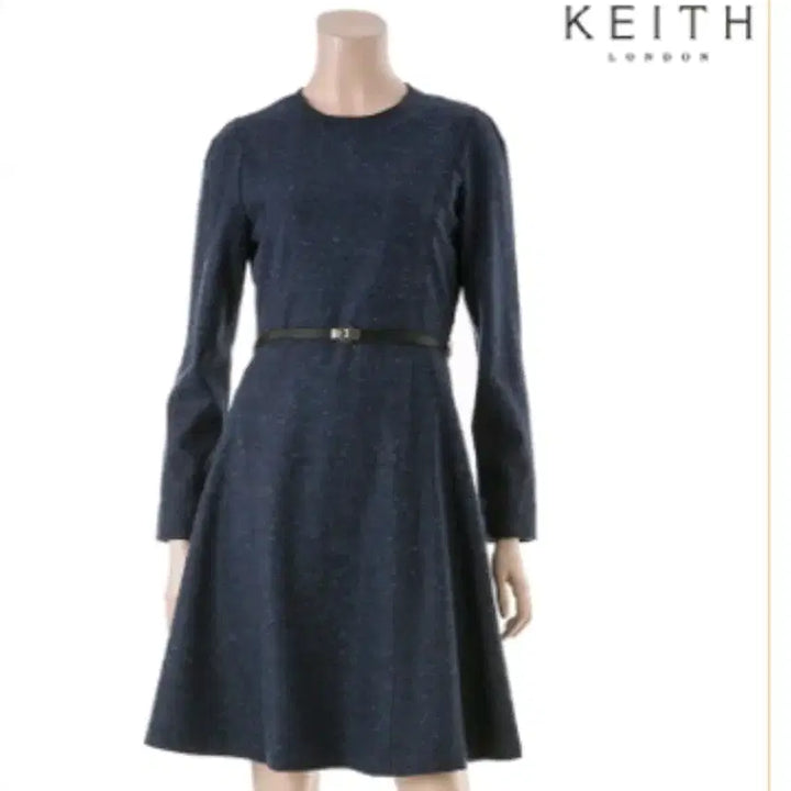[BUNJANG] KEITH Navy A-line Silk Blend Dress / KEITH 키이스 네이비 A라인 실크 원피스