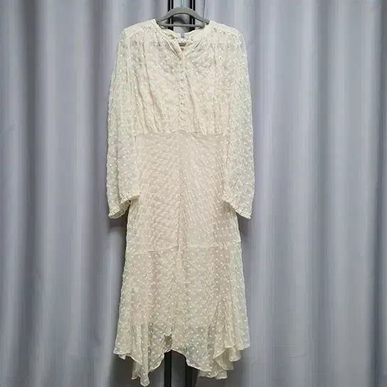 [BUNJANG] Sisley Flower Embroidered See-Through Chiffon Long Dress / 시슬리 플라워 자수 시스루 쉬폰 롱 원피스