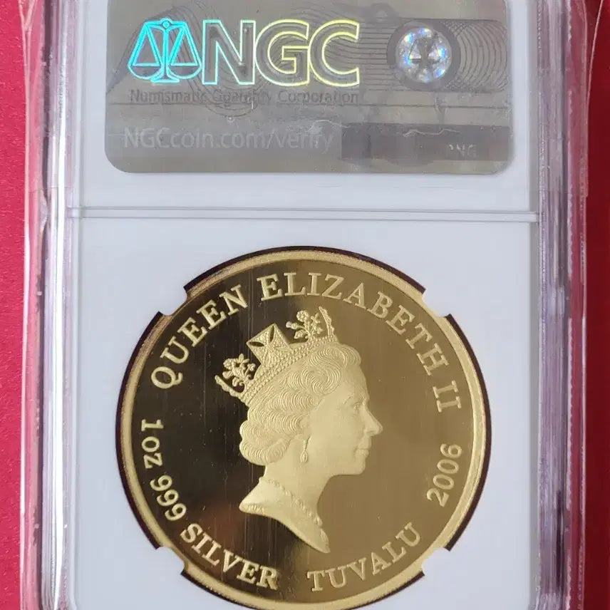 [BUNJANG] Tuvalu 2006 Hello Kitty Gold Gilded Color Proof Silver Coin NGC 69 / 투발루 2006년 헬로키티, 금도금 색채프루프 은화, ngc69