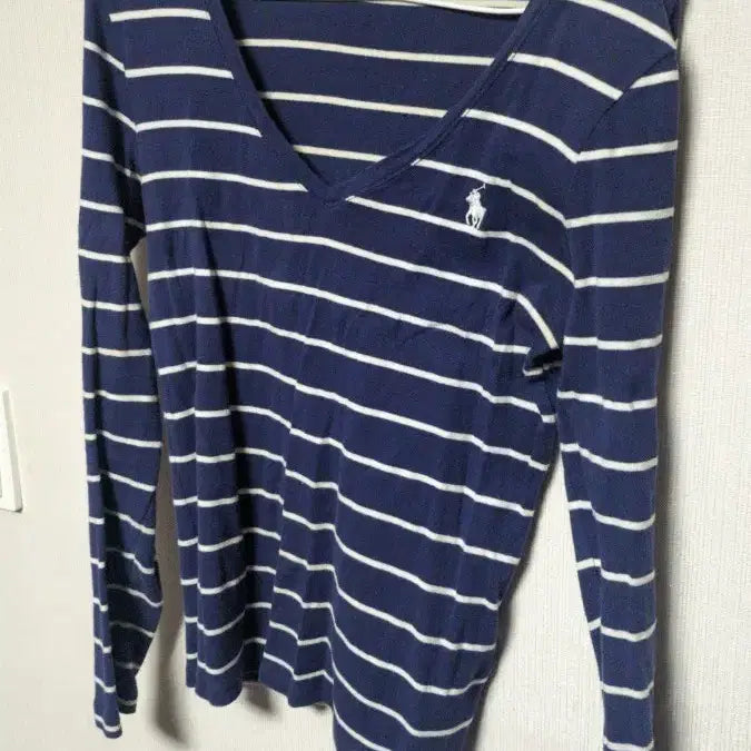 [BUNJANG] Polo Ralph Lauren Striped Long Sleeve T-Shirt Navy / 폴로 랄프로렌 스트라이프 긴팔 티셔츠 네이비