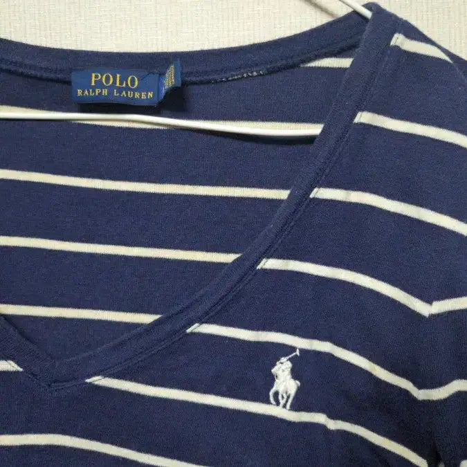[BUNJANG] Polo Ralph Lauren Striped Long Sleeve T-Shirt Navy / 폴로 랄프로렌 스트라이프 긴팔 티셔츠 네이비