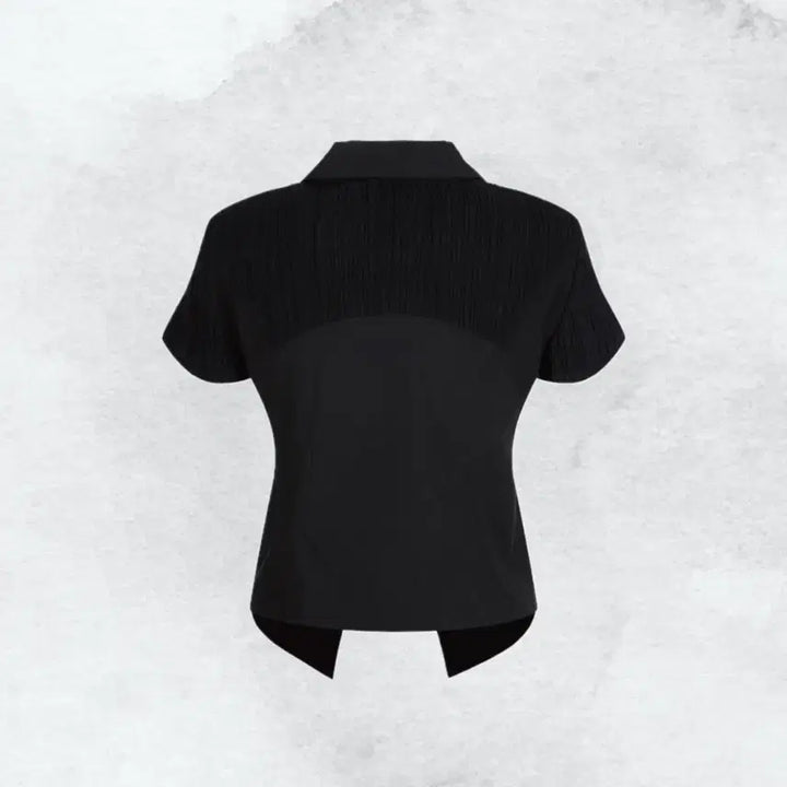 [BUNJANG] Lalafox Short Sleeve Blouse Black / 새상품 Lalafox 라라폭스 반팔 블라우스 블랙