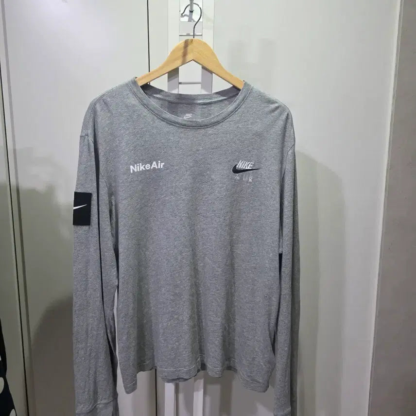 [BUNJANG] Nike Air Long Sleeve T-Shirt Grey / 나이키 에어 롱슬리브 긴팔 티셔츠 회색
