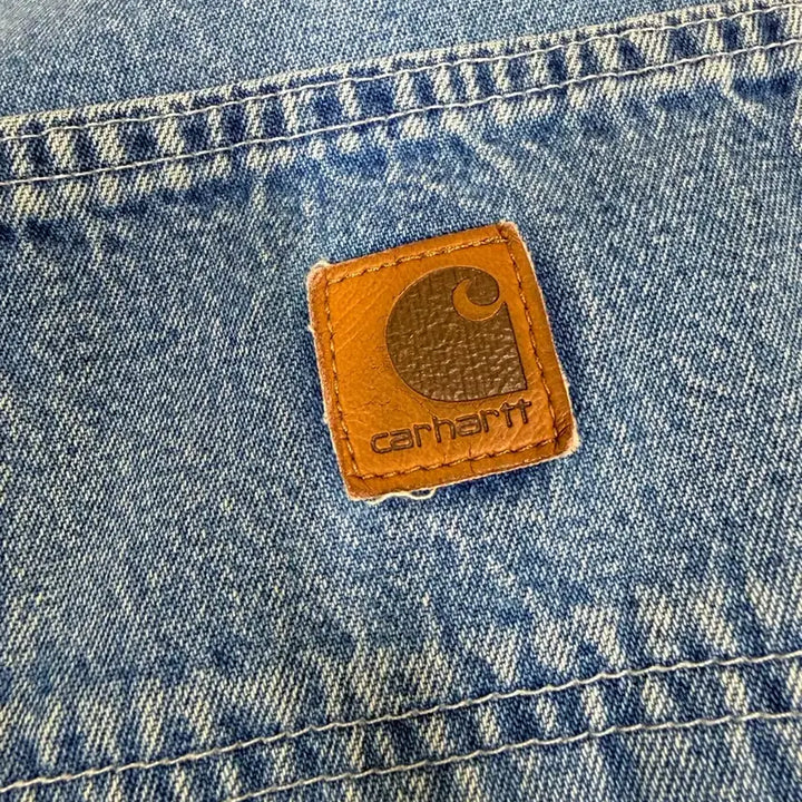 [BUNJANG] Carhartt Vintage Leather Tab Carpenter Denim Jeans / Carhartt 칼하트 가죽탭 빈티지 카펜터 데님 청바지