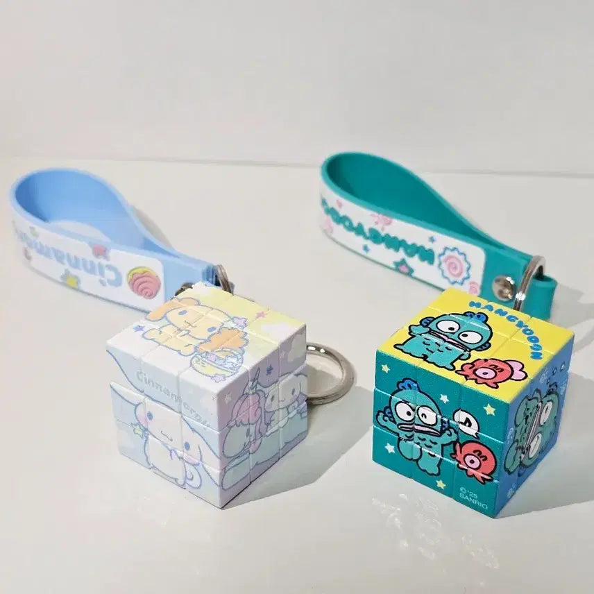 [BUNJANG] Sanrio Cinnamoroll &amp; Hangyodon Cube Keychain Bundle Set / (일괄)산리오 시나모롤/한교동 큐브 키링