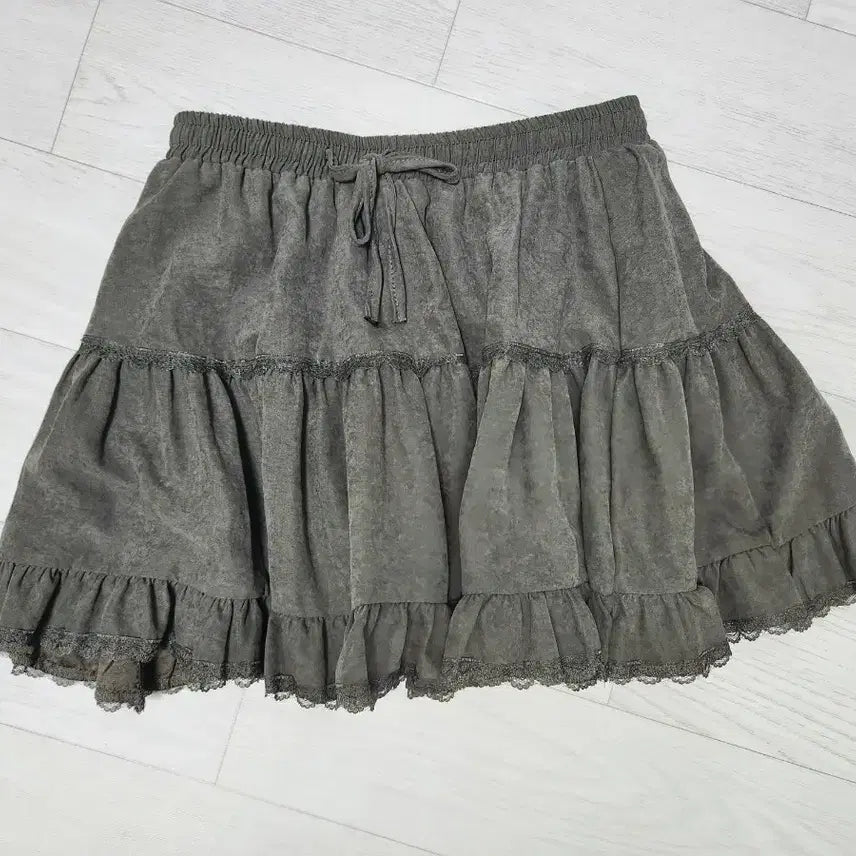 [BUNJANG] Factonald Han River Suede Skirt Pants Charcoal / 팩더널드 한강 스웨이드 치마바지