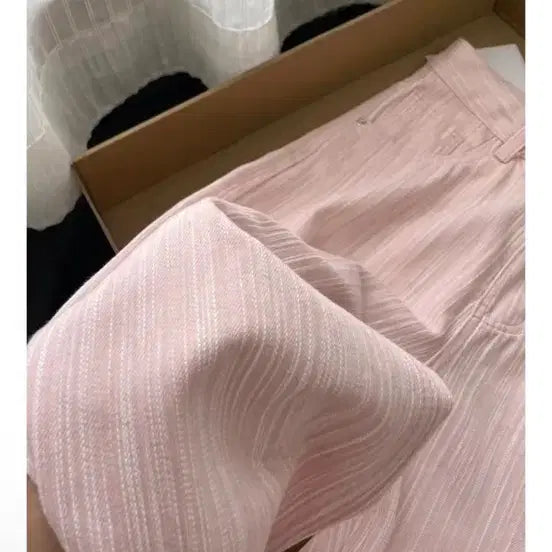 [BUNJANG] Pink Stripe Loose Fit Pants (M Size) / 핑크스트라이프팬츠 새상품