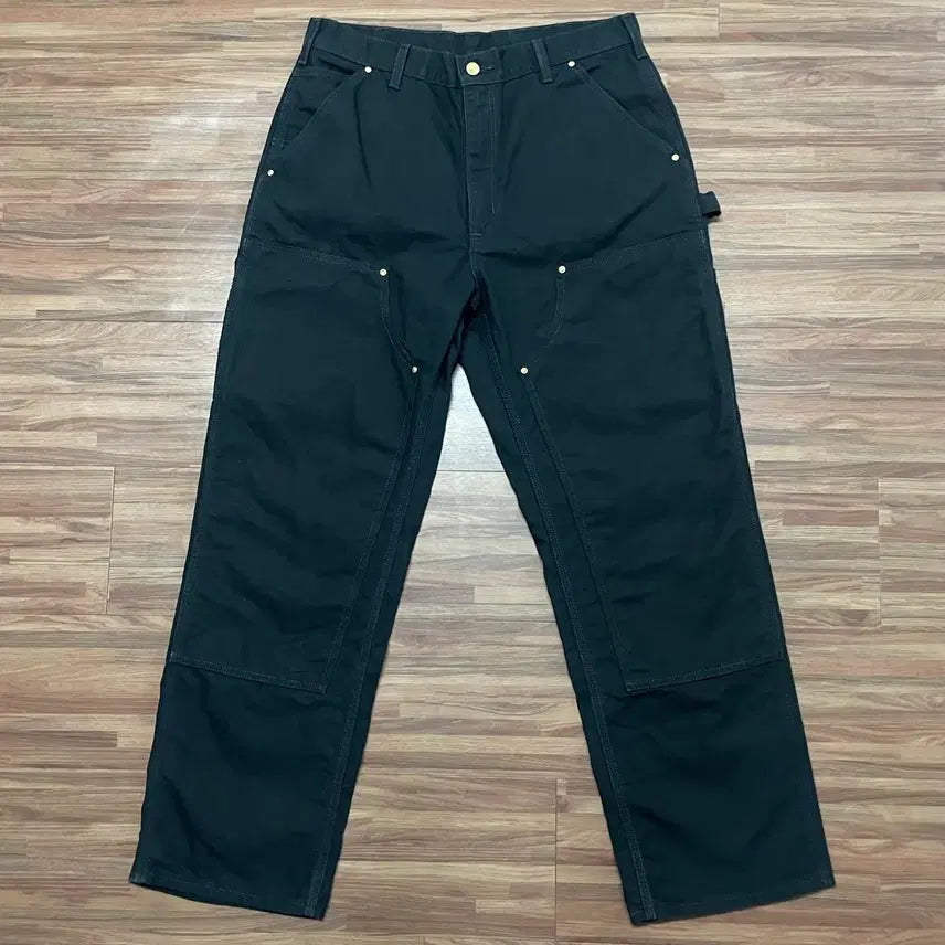 [BUNJANG] Carhartt Double Knee Carpenter Work Pants Black Made in USA / 미제 칼하트 블랙 더블니 카펜터 워크 팬츠