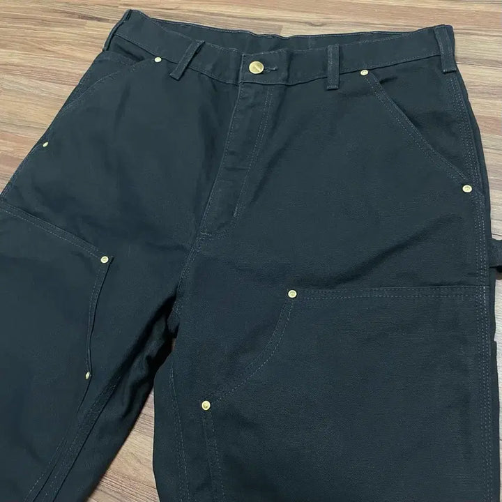 [BUNJANG] Carhartt Double Knee Carpenter Work Pants Black Made in USA / 미제 칼하트 블랙 더블니 카펜터 워크 팬츠