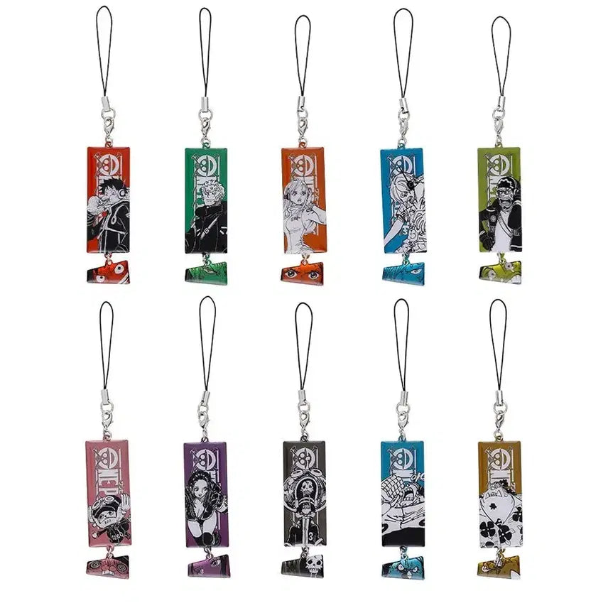 [BUNJANG] One Piece Stainless Steel Strap Keychain Set - Franky &amp; Jinbe / 원피스 스테인리스 스트랩 키링 프랑키, 징베 일괄