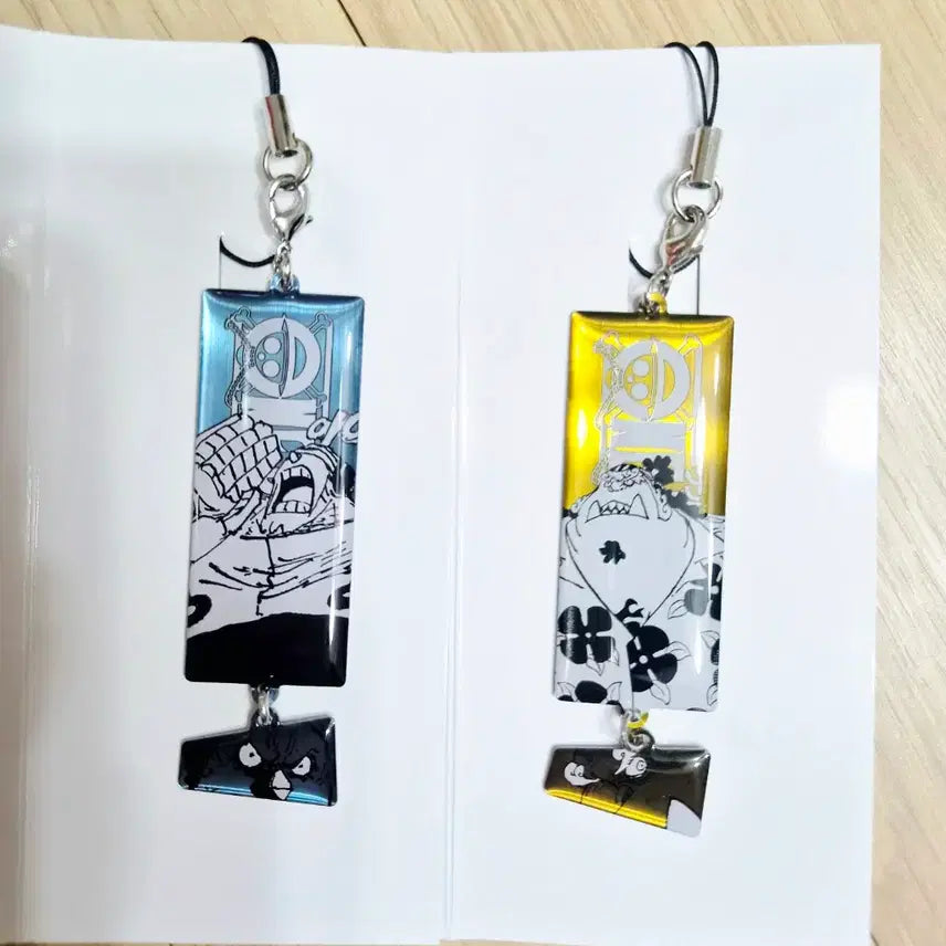 [BUNJANG] One Piece Stainless Steel Strap Keychain Set - Franky &amp; Jinbe / 원피스 스테인리스 스트랩 키링 프랑키, 징베 일괄