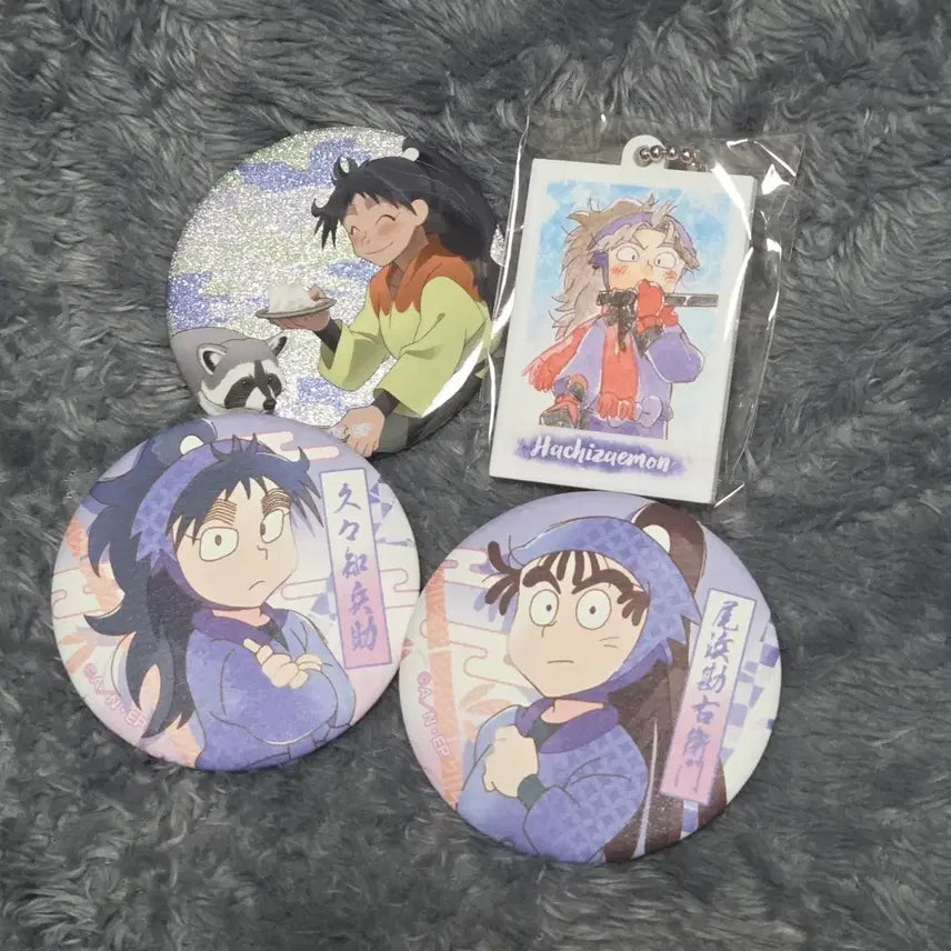 [BUNJANG] Nintama Rantarou Kukechi, Kanemon, Hachizaemon Acrylic Can Badge Keychain Bundle Set / 닌타마 쿠쿠치, 칸에몽, 하치자에몽 캔뱃지 아크릴 키링 일괄 판매