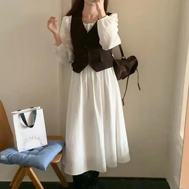 [BUNJANG] Esench Cotton Flare Long Dress / 이센치 코튼 플레어 롱 원피스