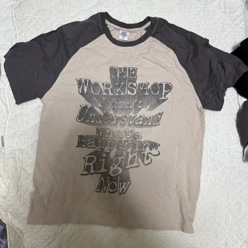 [BUNJANG] Travel Project Raglan T-Shirt Beige / 트래블 프로젝트 래글런 반팔티 베이지