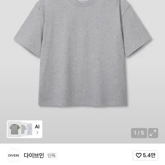 [BUNJANG] DAIVEIN Half Sleeve T-shirt Size 2 / 다이브인 반팔티셔츠