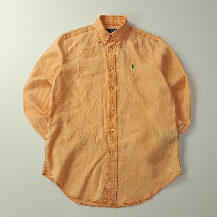 [BUNJANG] Polo Ralph Lauren Linen Button-Down Shirt Orange Peach / CK471 S 폴로 린넨 버튼다운 오렌지피치 셔츠 남방