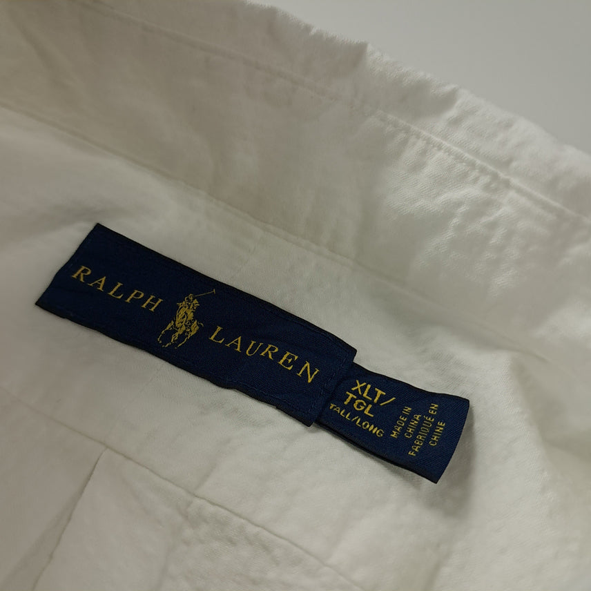 [BUNJANG] Polo Ralph Lauren 00s Seersucker Button-Down Short Sleeve Shirt XLT / CK473 XLT 폴로 00s 시어서커 버튼다운 화이트 반팔 셔츠 남방
