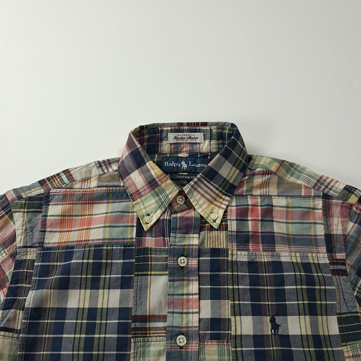 [BUNJANG] Polo Madras Patchwork Short Sleeve Shirt Multicolor / CK474 S 폴로 마드라스 패치워크 멀티컬러 반팔 셔츠 남방