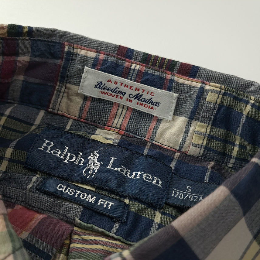 [BUNJANG] Polo Madras Patchwork Short Sleeve Shirt Multicolor / CK474 S 폴로 마드라스 패치워크 멀티컬러 반팔 셔츠 남방