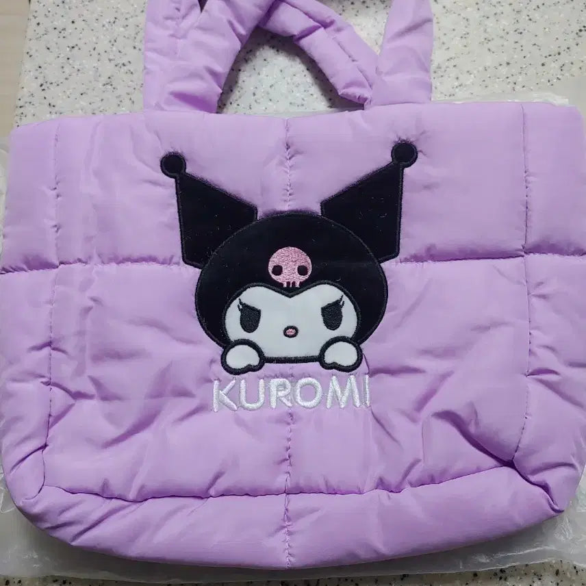 [BUNJANG] Kuromi Quilting Tote Bag Purple / 쿠로미 퀼팅 토트백 퍼플 가방ㅡ교신가능