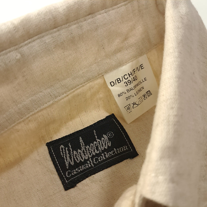 [BUNJANG] 90s Woodpecker Bavarian Linen Blend Shirt - Oatmeal/Light Beige / CK476 L Woodpecker 90s 독일 바바리안 린넨 알펜 셔츠