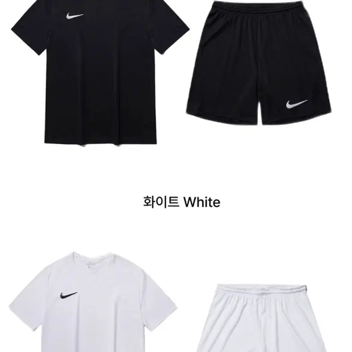 [BUNJANG] Nike Dri-FIT Swoosh Short Sleeve Shirt + Shorts Set / (세트) 나이키 드라이핏 스우시 블랙 /화이트 반팔 + 반바지